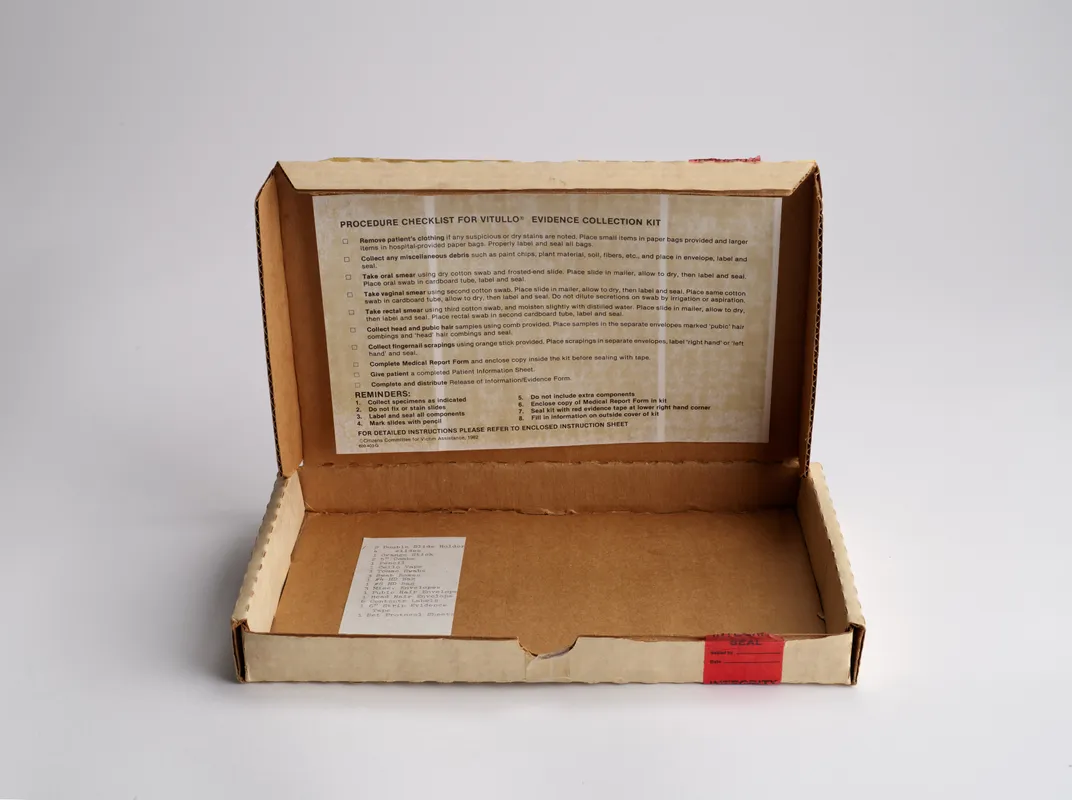 The rape kit's box with checklist