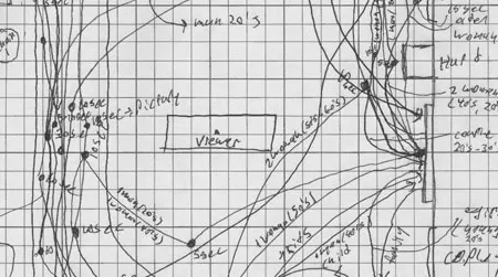 A diagram of visitor movement in the American Art and Furniture gallery at the Cleveland Museum of Art