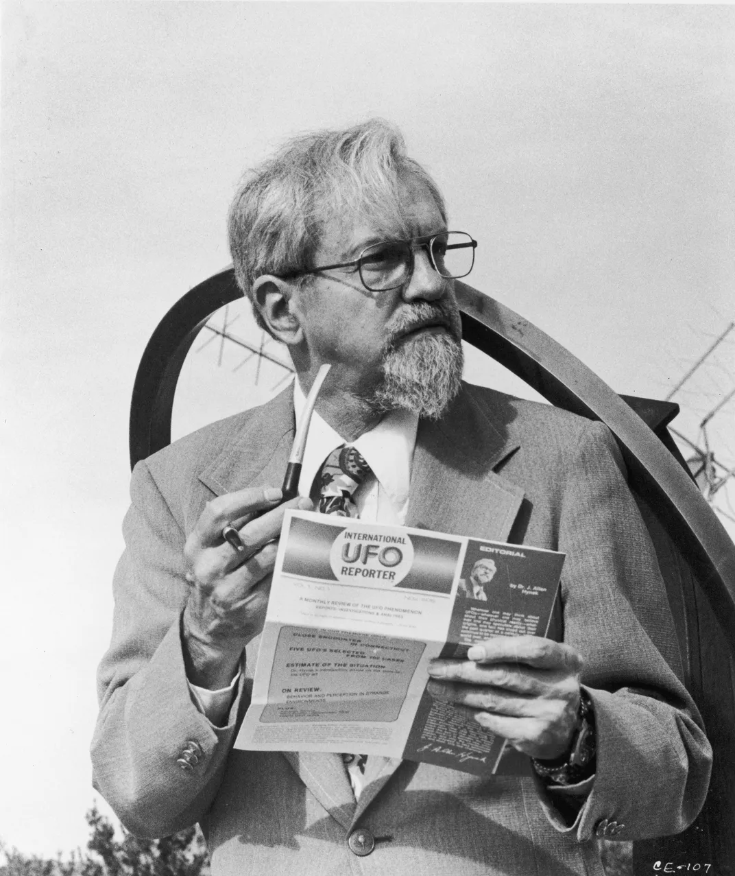 J. Allen Hynek on the set of Close Encounters of the Third Kind​​​​​​​