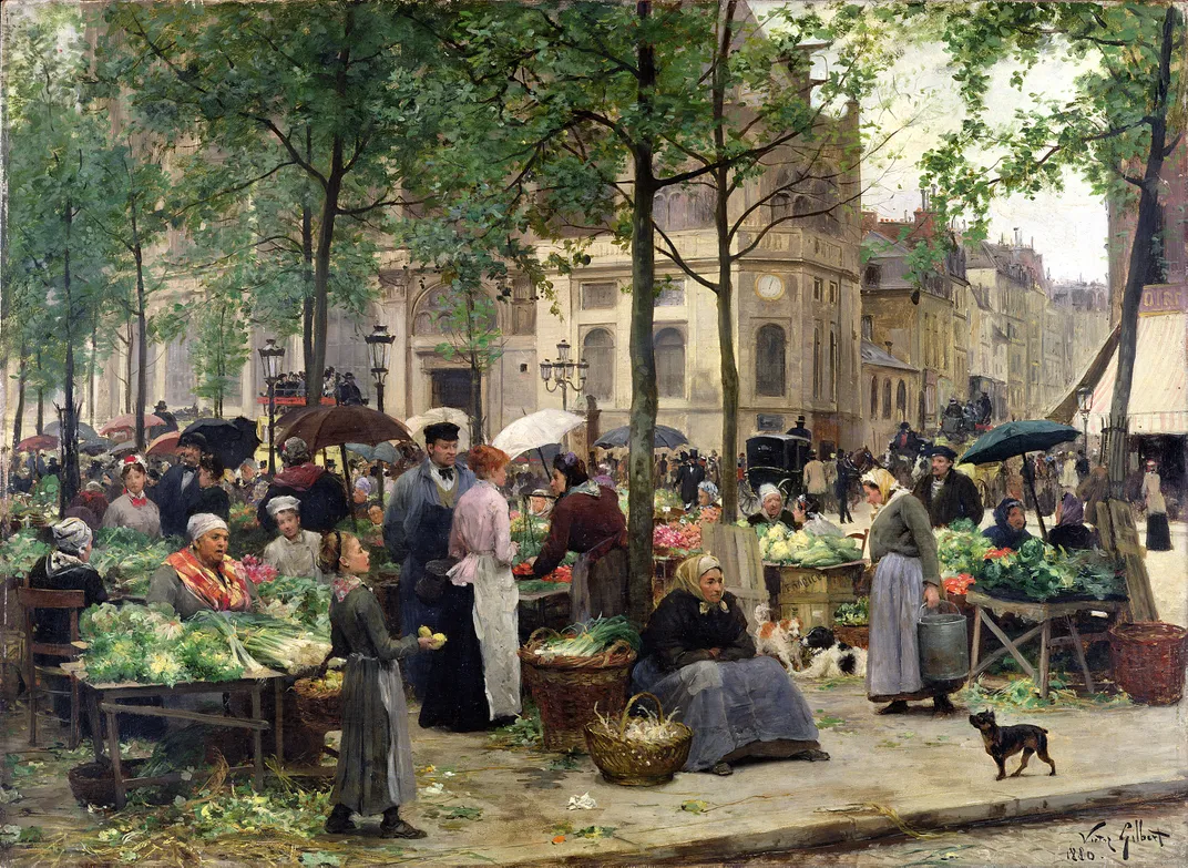 Victor Gabriel Gilbert, Fish Market at Les Halles, 1881, Oil on canvas