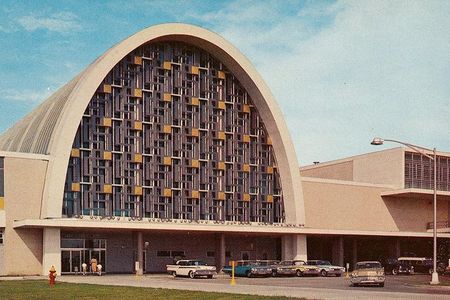 The main entrance of Moisant International Airport in New Orleans, circa 1960s. 