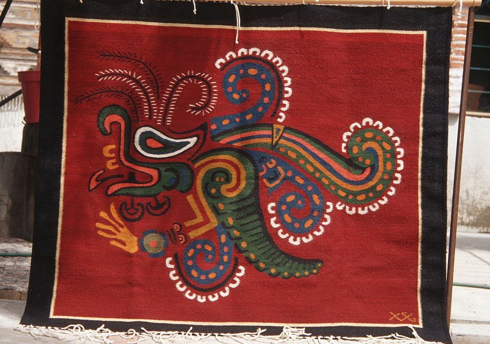 "Olmec butterfly" rug by Isaac Vasquez of Oaxaca