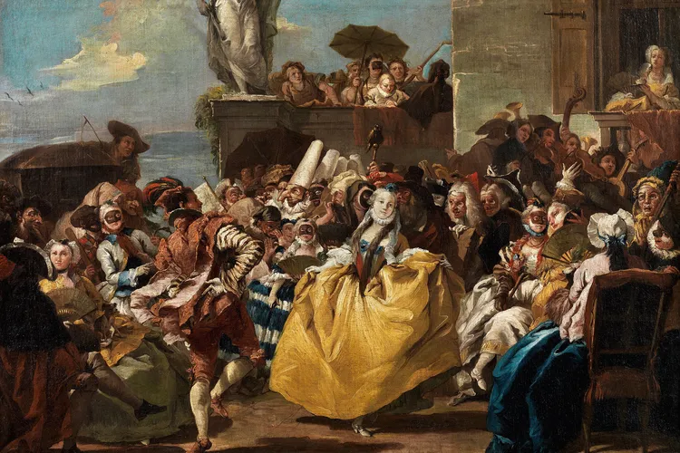 A painting of Carnival celebrations in Venice