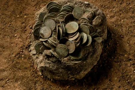The coins were found in the courtyard of a farmhouse in the small town of Wettin, Germany.