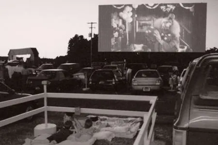 Viewers watch a movie at Shankweiler’s drive-in during the heyday of drive-in theaters.
