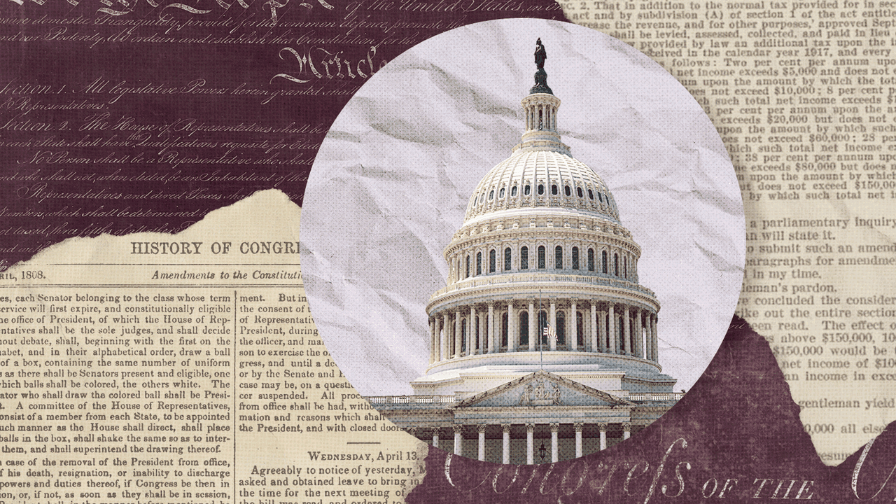 Visual representation of historical constitutional amendments and their influence on rights