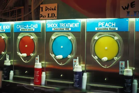 Daiquiri mixing machines at Wet Willie's.