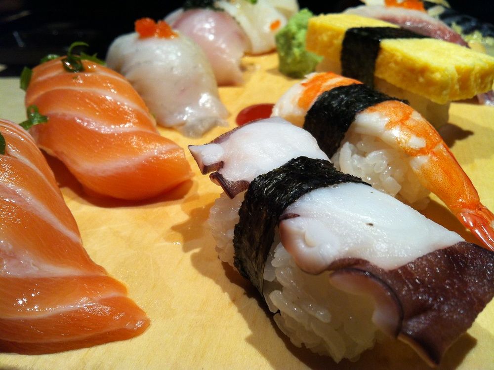 Image of sushi made with raw fish