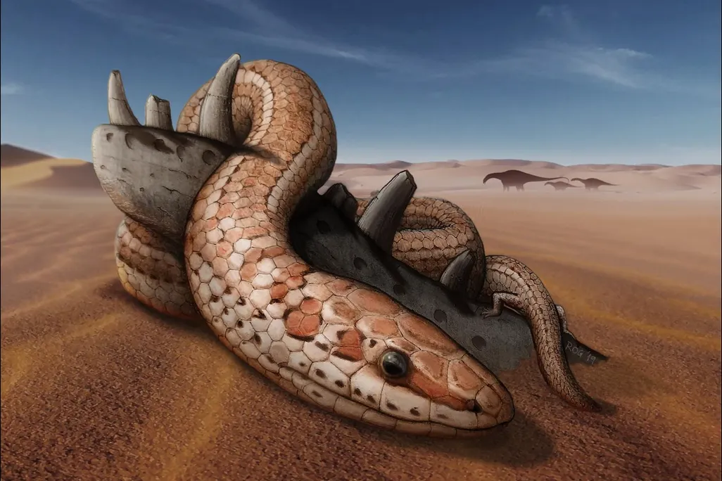Artist's interpretation of a two-legged snake