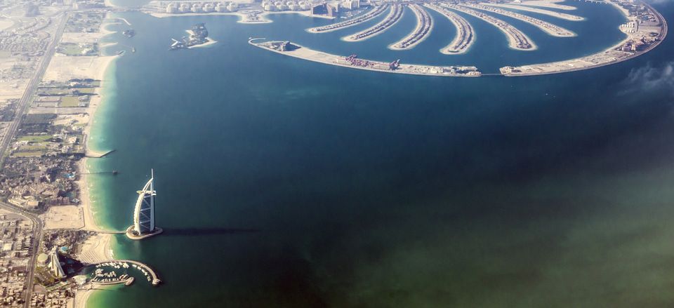  Aerial view of Burj Al Arab and the Palm, Dubai 