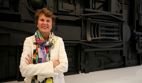 SAAM's Director, Stephanie Stebich, in front of Louise Nevelson's 