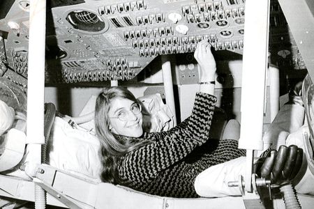 Margaret Hamilton in the Apollo Command Module