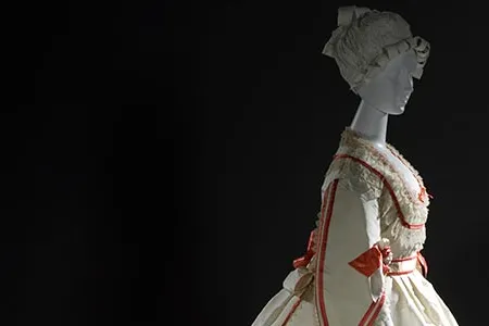 Woman's four-piece ball gown.  Europe, circa 1868.