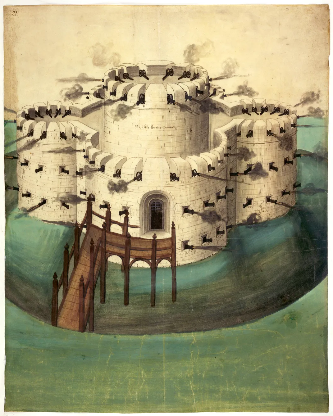 A 1539 design for either Sandown Castle or nearby Walmer Castle