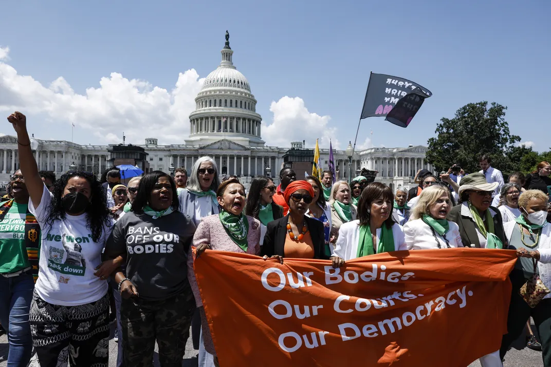 An abortion rights protest in front of the U.S. Supreme Court Building on July 19, 2022