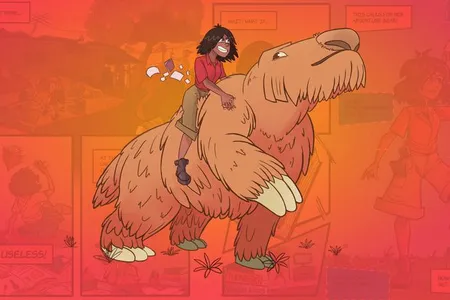 Illustration from the graphic novel 'Martina and the Bridge of Time' by Aaron O'Dea and Ian Cooke Tapia.