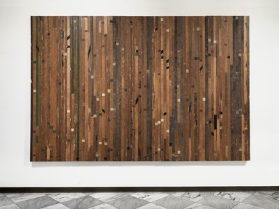Theaster Gates, Ground rules. Free throw, 2015, wooden flooring, Smithsonian American Art Museum, Museum purchase through the Luisita L. and Franz H. Denghausen Endowment, 2017.40, © 2015, Theaster Gates (Smithsonian American Art Museum)