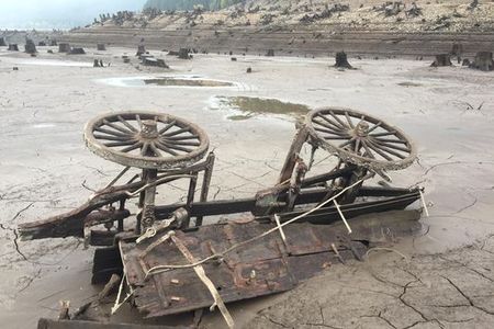 The Detroit Reservoir preserved this 19th-century utility wagon.