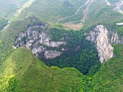 A different giant karst sinkhole at Leye-Fengshan Global Geopark in south China&#39;s Guangxi Zhuang Autonomous Region. A new sinkhole was recently discovered&nbsp;in China earlier this month.&nbsp;