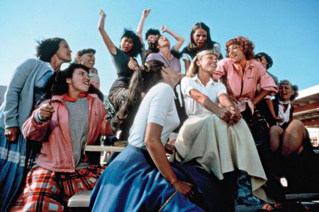 “Grease,” with Olivia Newton John (center), began shooting on the Venice High School campus in the summer of 1977.