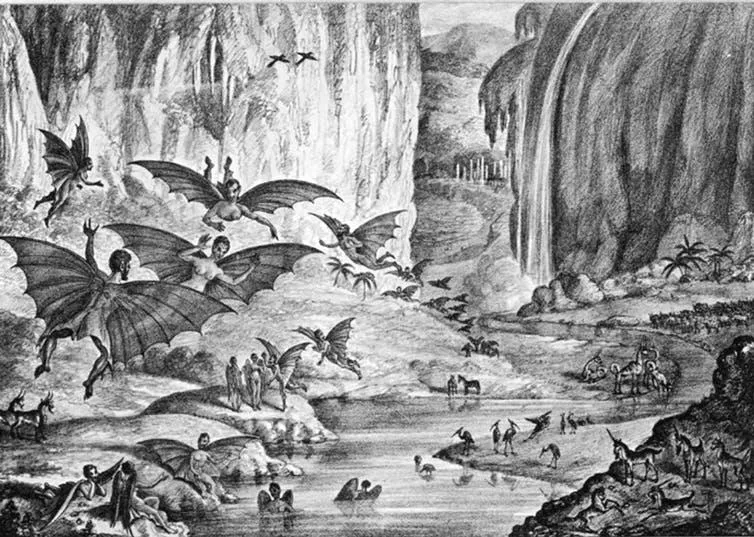 During the ‘Great Moon Hoax,’ the New York Sun claimed to have discovered a colony of creatures on the moon.