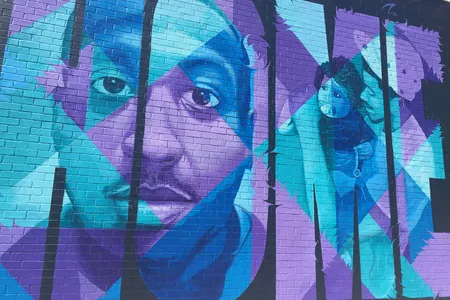 "I Just Want to Come Home," a mural addressing the relationship between police and young men of color.