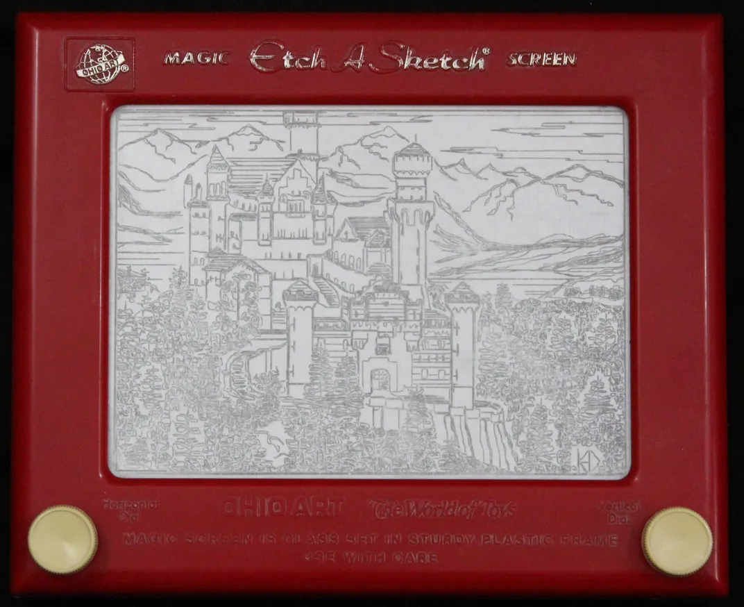 Germany’s Neuschwanstein Castle on Etch A Sketch