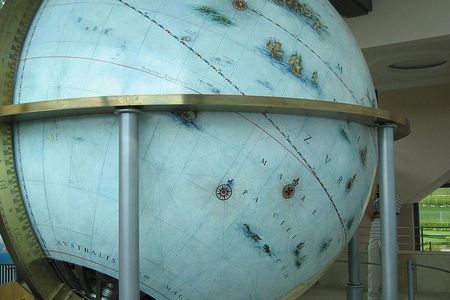 The Gottorf Globe as it currently appears, in the Kunstkamera Museum in St. Petersburg, Russia. 