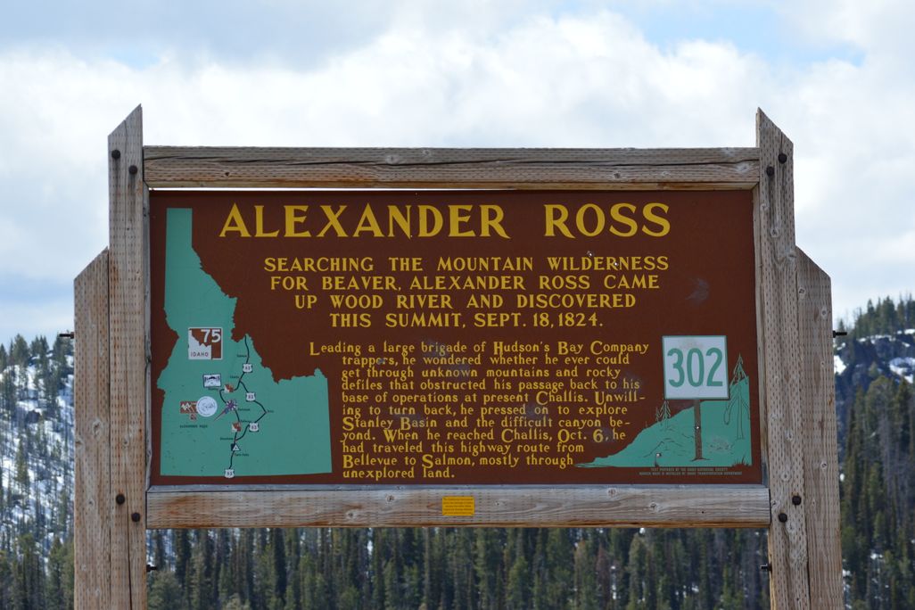 Alexander Ross highway historical marker in Idaho