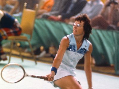 In the dress (now in the Smithsonian collections), on September 20, 1973, Billie Jean King crushed Bobby Riggs with her serve and volley game, winning the match 6-4, 6-3, 6-3.