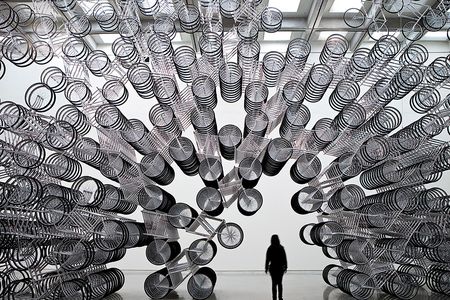 Ai Weiwei
Chinese 1957–
Forever Bicycles, 2011, installation view at Taipei Fine Arts Museum
© Ai Weiwei