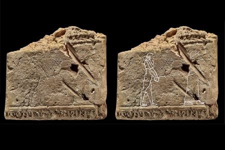 The tablet depicts a male ghost being led back to the afterlife, curator Irving Finkel says.