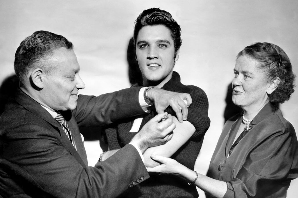 Elvis receives polio vaccine in 1956