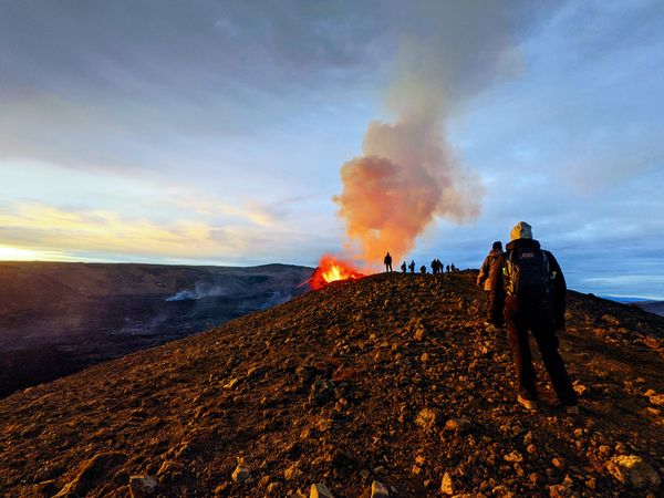Hiking to the eruption. thumbnail