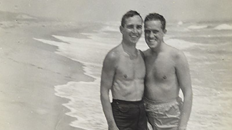 Virginia residents Julian Glass and Lee Taylor on vacation in 1955