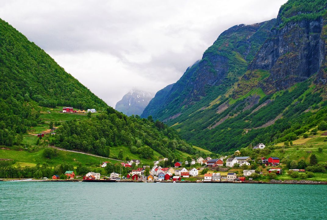 Typical village along the Sognefjord