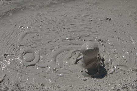 A "mud pot" like this one in Yellowstone National Park is moving across Southern California, for reasons that are not clear to scientists. 
