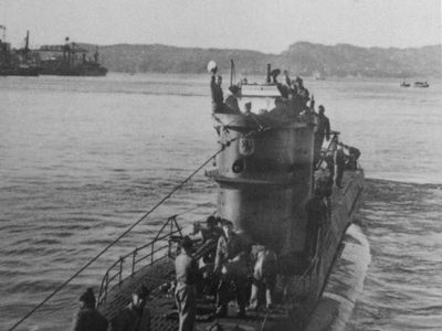 The German U-576 off the coast of France, around 1940 or 1941. It sunk near North Carolina in 1942. 