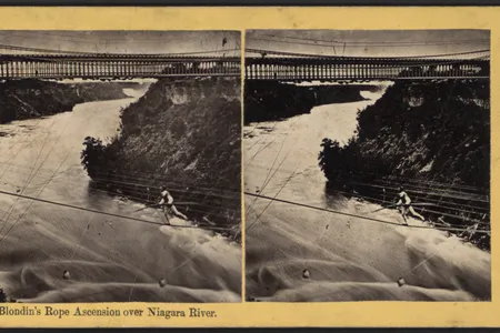 'Blondin's rope ascension over Niagara River' by George Barker