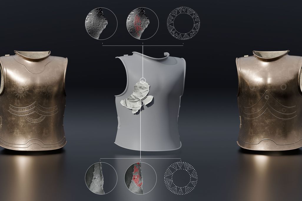 Digital reconstruction of chest armor