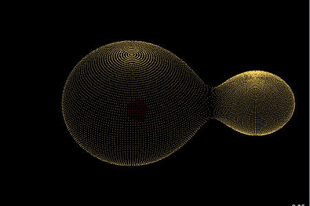 A model of the binary star system KIC 9832227, which could explode around 2022.