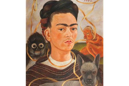 Frida Kahlo, Self-Portrait With Small Monkey, 1945, oil on masonite