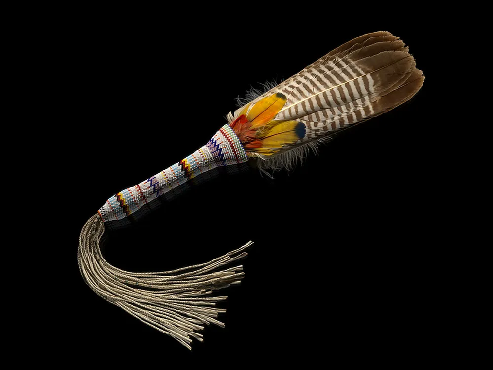 Niuam (Comanche) peyote fan, ca. 1890. Oklahoma. 22/9197 (Ernest Amoroso, National Museum of the American Indian, Smithsonian)