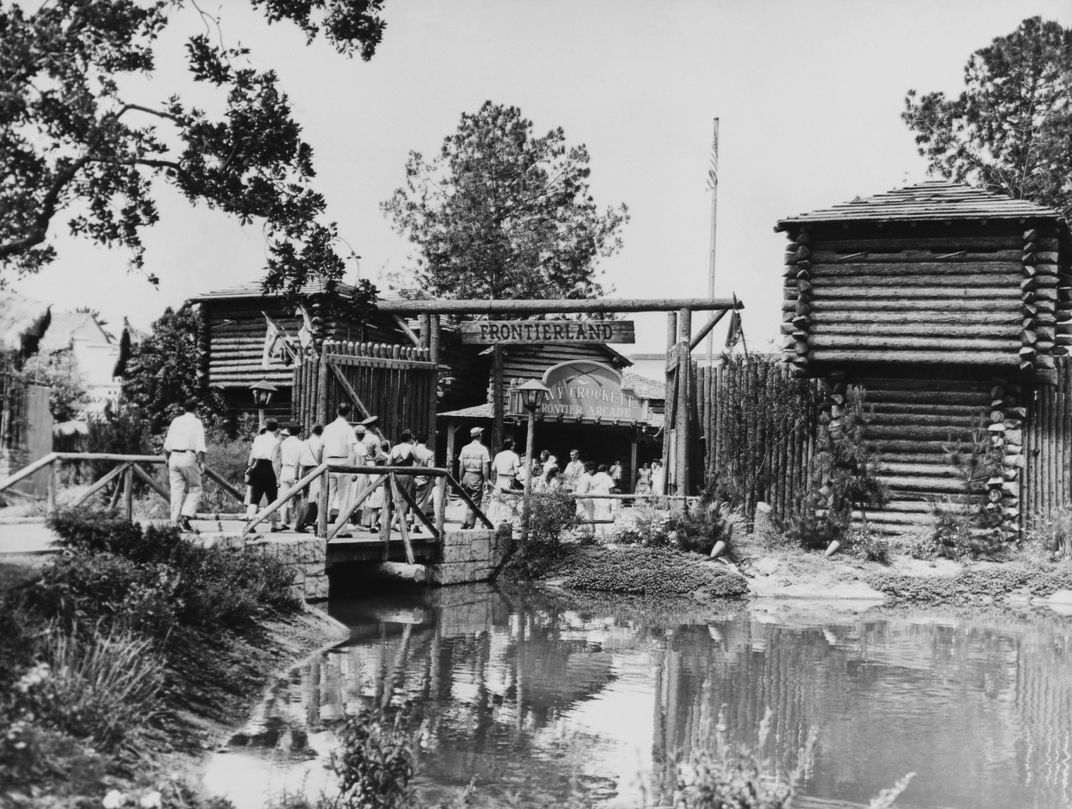 The entrance to Frontierland at Disneyland in Anaheim, California