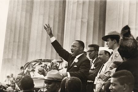 King at the March on Washington for Jobs and Freedom on August 28, 1963. After one of King&#39;s closest friends, Mahalia Jackson, called out, &quot;Tell them about the dream, Martin. Tell them about the dream,&quot; King decided to stop what he had prepared and gave his famous &quot;I Have a Dream&quot; speech to a crowd of more than 250,000.