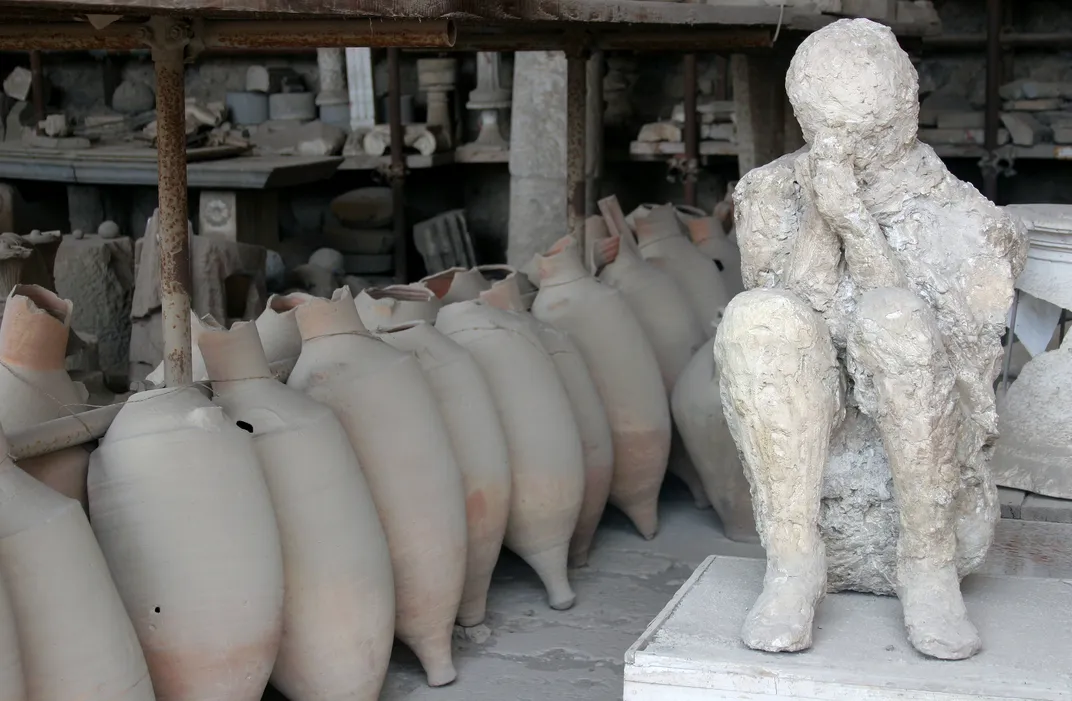 Artifacts on display in Pompeii