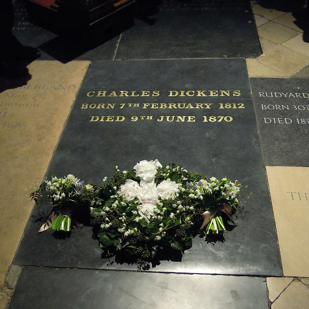Charles Dickens' grave in Westminster Abbey