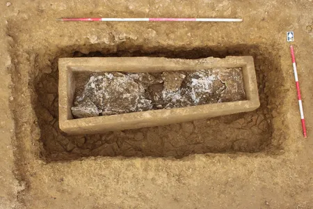 The coffin was found in a small Roman cemetery.