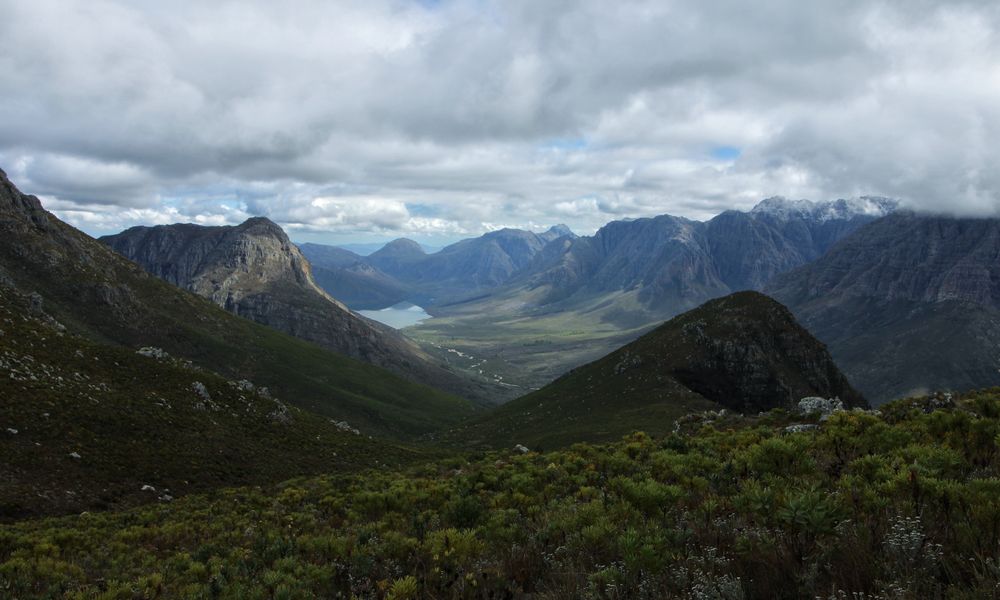 An incredible view in Mont Rochelle Nature Reserve overlooking the dramatic Wemmershoek Valley and dam by the same name.