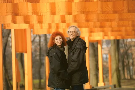 Christo and Jeanne-Claude, pictured in 2005 near their installation The Gates in New York's Central Park. Christo and Jeanne-Claude